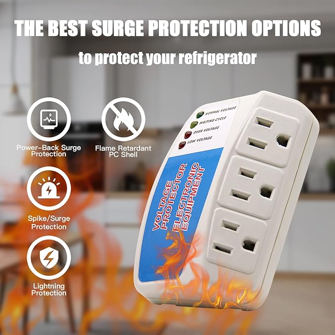 BSEED Surge Protector Power Strip Home Appliance, 3 Outlet Power Surge Protector, Voltage Protector Brownout Surge Refrigerator 1875 Watts, 120V, 15A, 2 Pack-DeskLoop Office