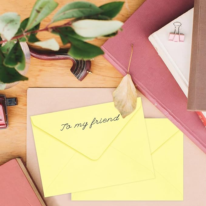 200 Pack A7 Envelopes, Light Yellow Greeting Card Envelopes Self Seal, 5.24 x - Image 2