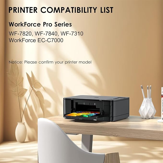 HOINKLO 812xl Ink Cartridge Combo Pack Remanufactured Replacement for 812XL Ink Cartridges with WF-7840 WF-7820 WF-7310 EC-C7000 Printer (2 Black, Cyan, Yellow, Magenta)-DeskLoop Office