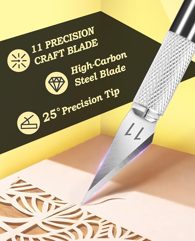 DIYSELF Craft Knife with 10 Extra #11 Blades, Precision Hobby Knife Set with - Image 3