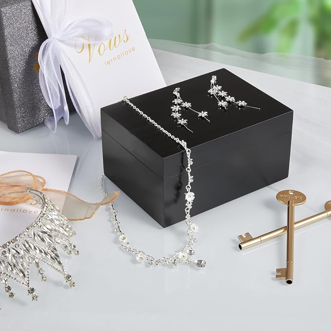 DRASTAR Small Keepsake Box, Wooden Jewelry Storage Box, 4x6 Decorative Card Box - Image 6