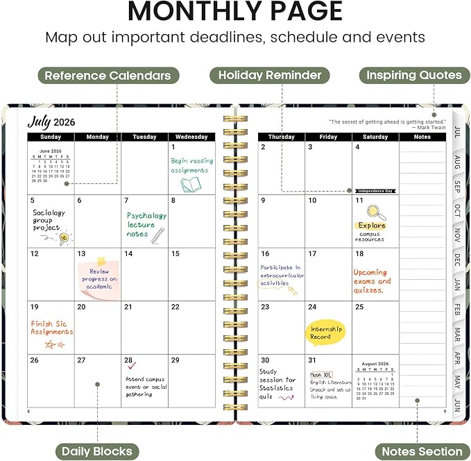 Planner 2026-2027, Academic Monthly and Weekly Calendar Planner - Image 2