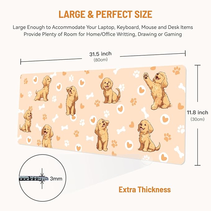 Mousepad Desk Mat Gaming Large Keyboard Cute Office Desktop Computer Laptop Dog - Image 2