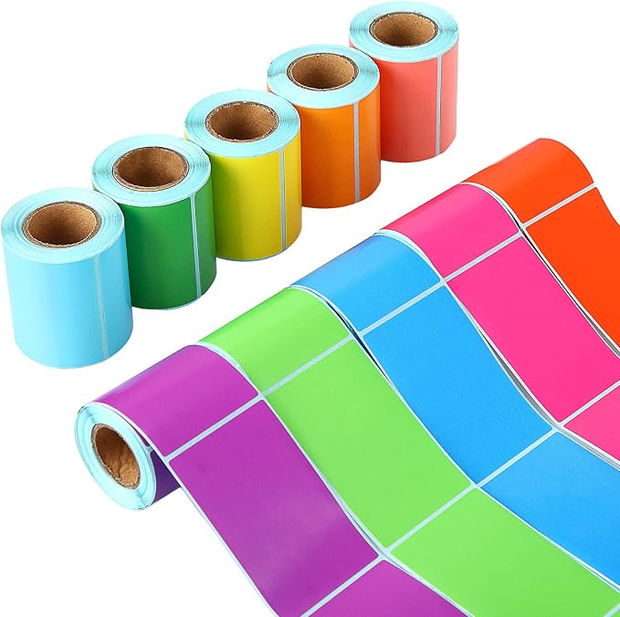 Outus 1000 Pcs Colored Sticker Labels Rolls Rectangular Coding Labels 2 X 3 - Image 2