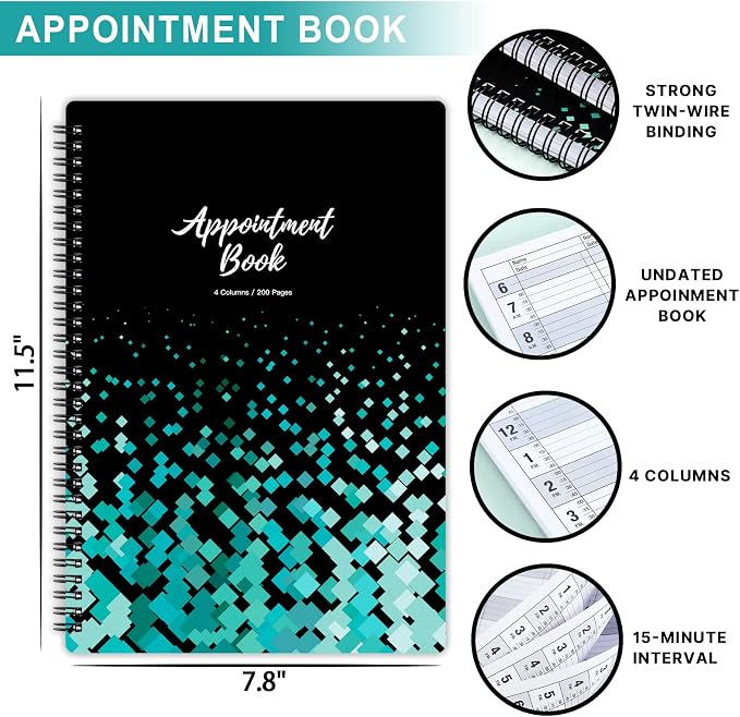 Appointment Book – Undated Salon Appointment Book, Daily＆Hourly Schedule Book - Image 3