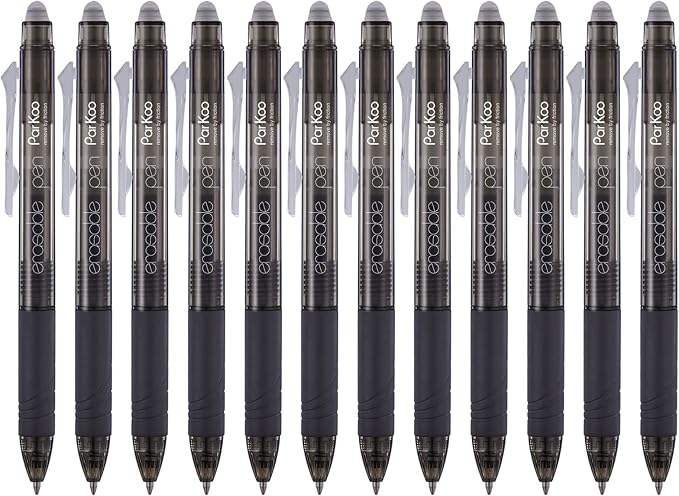 ParKoo Retractable Erasable Gel Pens Clicker Fine Point 0.7 mm, No Need by Parkoo