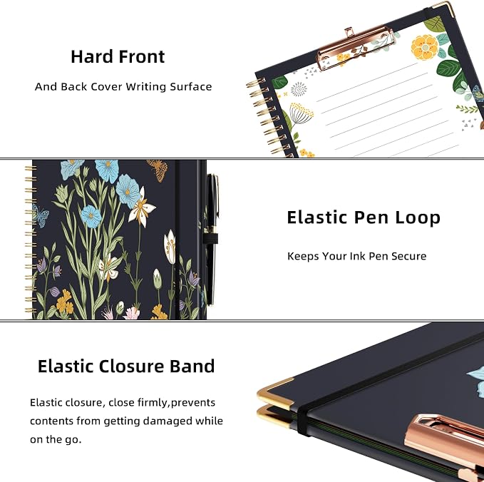 Ospelelf Clipboard with Storage 8.5 X 11，Padfolio Organizer, Spiral Portfolio - Image 6