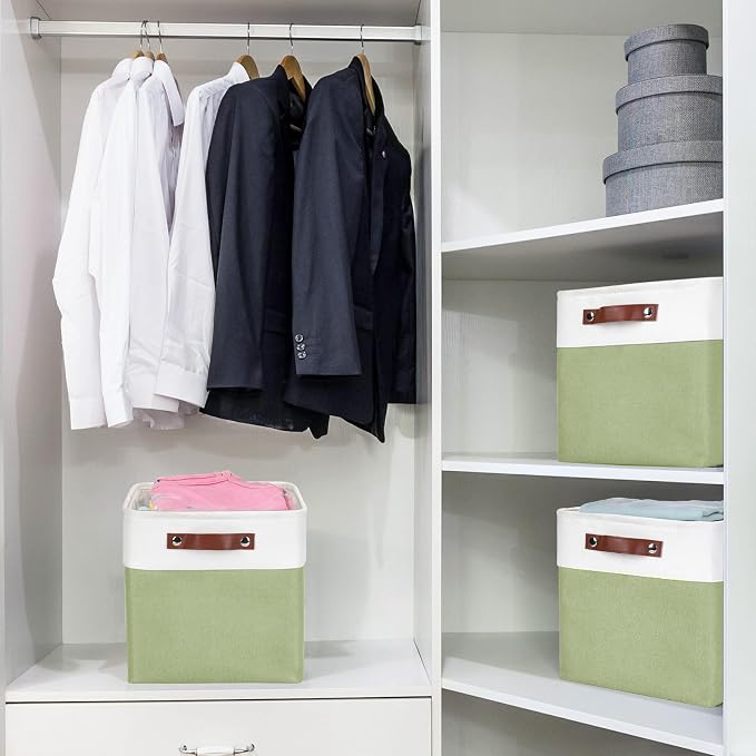 Bagnizer Collapsible Fabric Storage Cubes 11x11 Cube Storage Bins, 4 Pack - Image 3