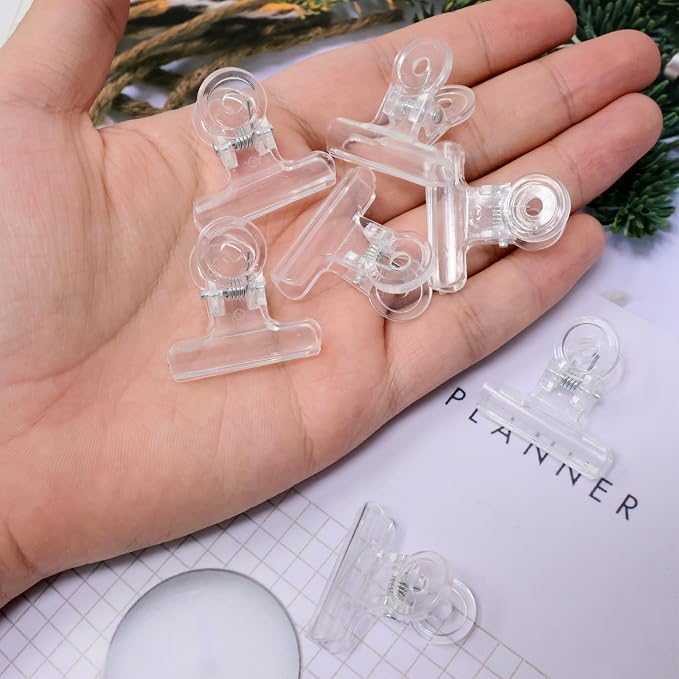 Yueton 24pcs Plastic Bulldog Clips, Utility Paper Clips, Hinge Clips - Image 9