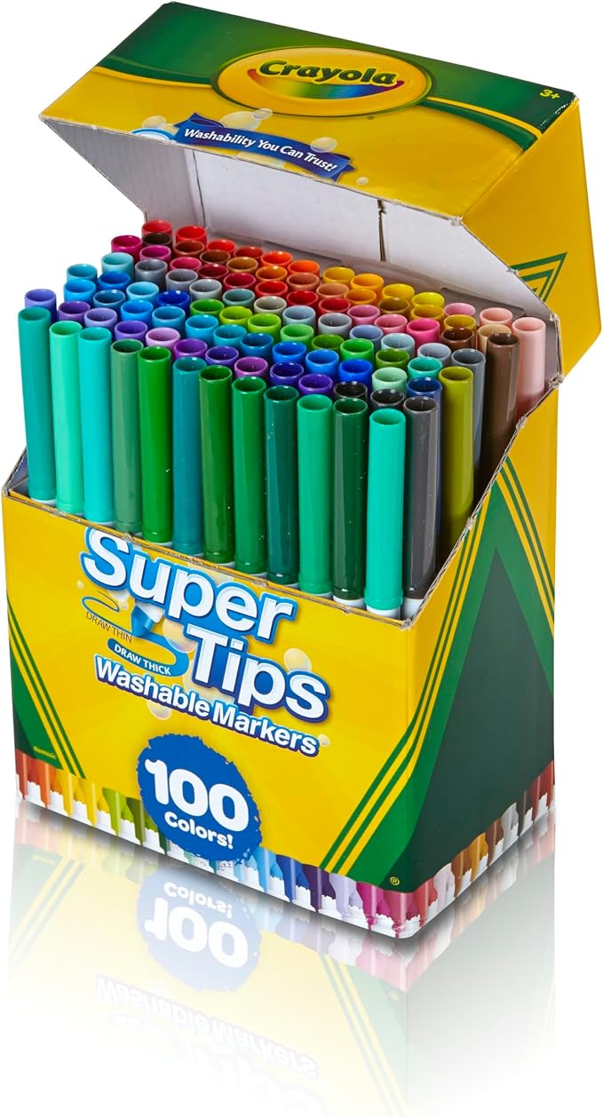 Crayola Super Tips Marker Set, Fine Point Washable Markers, Teacher Must Haves - Image 2