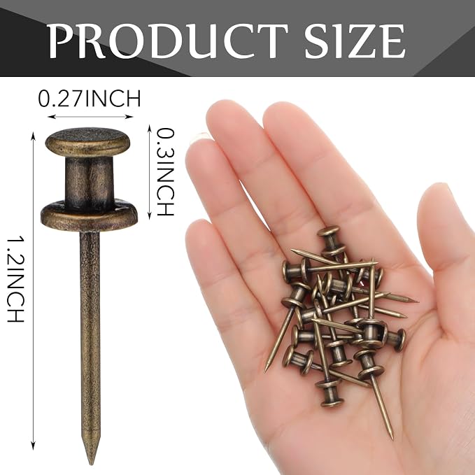 Watersay 50 Pcs Double Headed Picture Hanging Nails Long Push Pins - Image 2