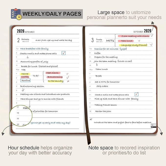 Benkaim Academic Daily Planner 2026-2027 One Page A Day, Calendar Book - Image 2