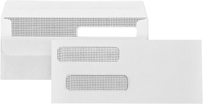 500 No. 8 Flip and Seal Double Window Security Check Envelopes by BlueSummitSupplies