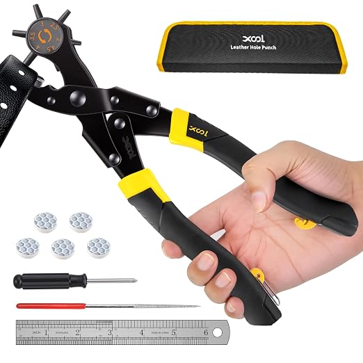 XOOL Upgraded Long Handle Leather Hole Punch Set, Punch Pliers by XOOL
