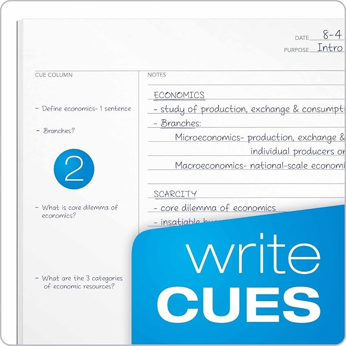 Oxford FocusNotes Writing Pad, 8.5 x 11 Sheets, Guided Note, Cue & Summary - Image 4