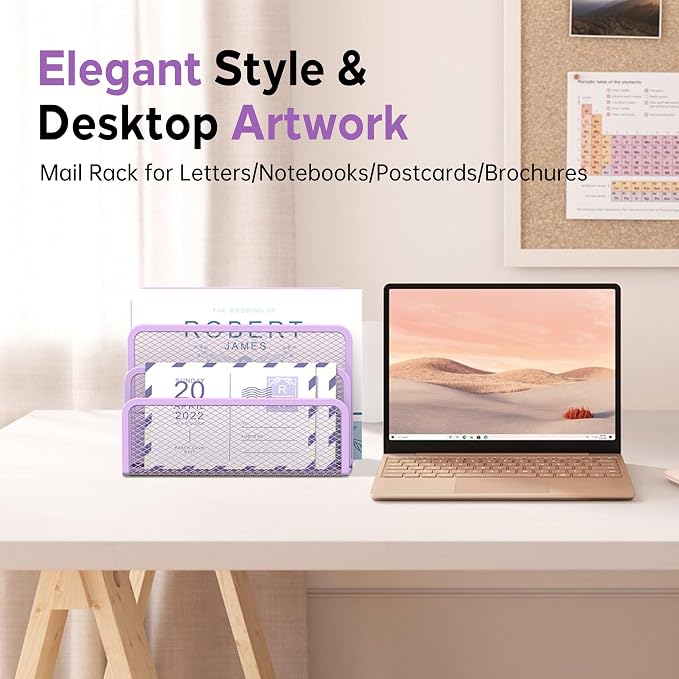SUPEASY Mail Organizer for Desk, Mesh Metal Mail Holder Countertop - Image 6