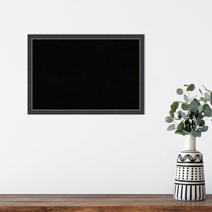Amanti Art Black Cork Board for Wall, 13x19 Vision Board with Black Wood Frame, Small Corkboard Office Decor for Home Organization, Traditional Corkboard Pinboard to Display Items for Home-DeskLoop Office