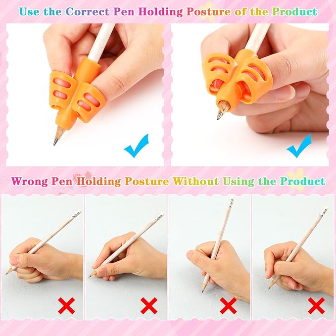 SANNIX 8 Pack Pencil Grips for Handwriting, Grip Posture Correction Training - Image 4