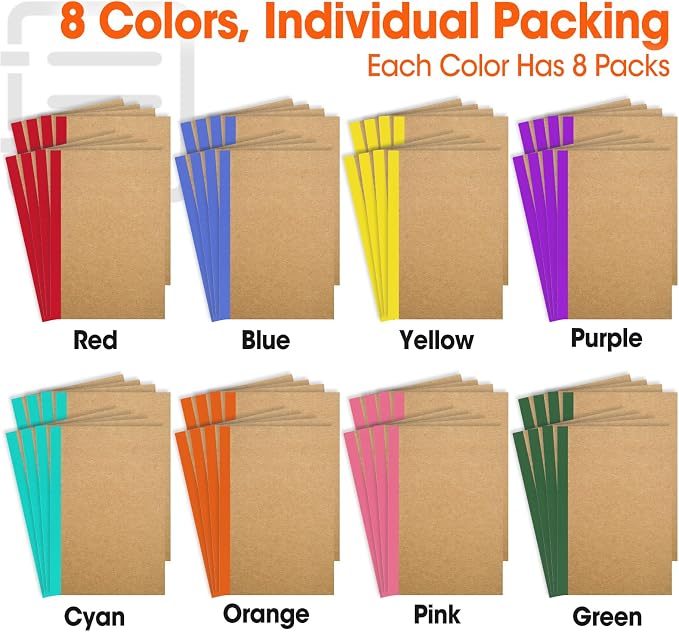 YesBes 64 Pack Composition Notebooks Bulk, A5 Kraft Cover Lined Journaling - Image 4