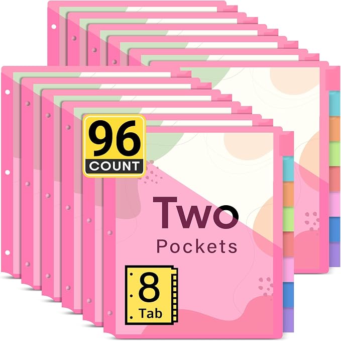 Taja 96 Count Dividers for 3 Ring Binder by Taja