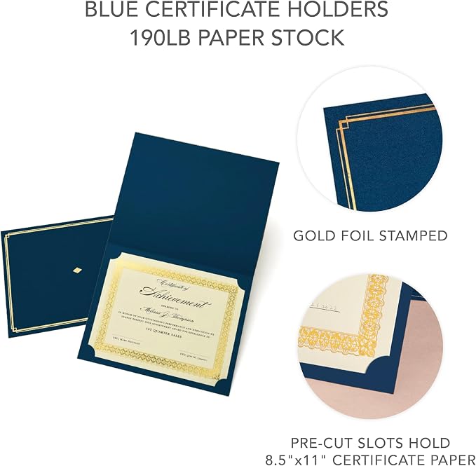 Gartner Studios Certificate Kit, Includes 6 8.5" x 11" Blue - Image 4