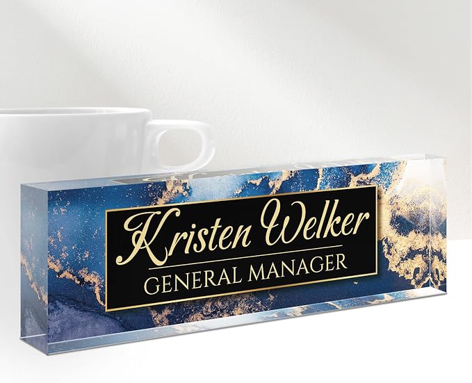 Personalized Office Name Plate for Desk by Gowelly