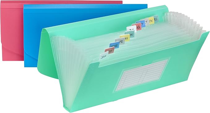 C-Line 13-Pocket Poly Expanding File, 10 x 5 Inches, Junior Size - Image 2