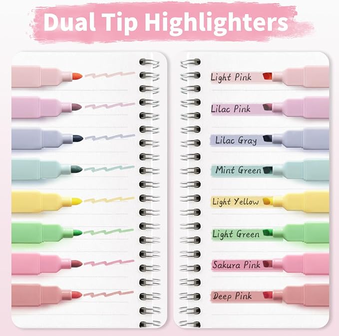 Piochoo Highlighters, Chisel Tip Bible Pens, Pastel Markers - Image 2