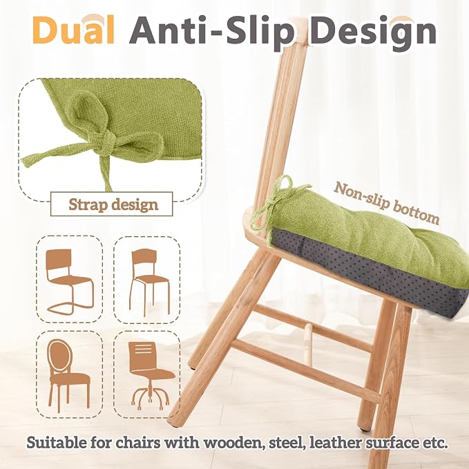 MAGIC ELEPHANT Chair Cushions for Dining Chairs, Memory Foam Kitchen Chair - Image 3