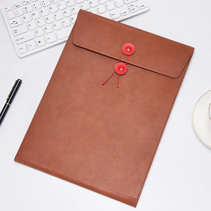 VANRA Vertical PU Leather Envelope File Folders Expanding Document Holder - Image 2