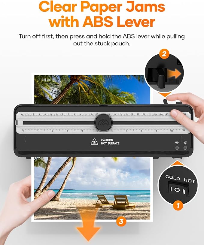 Kejector Laminator Machine, 9 Inch with 20 A4 Sheets Thermal and Cold Lamination Built in Cutter Quick Warm Up for Home Office School-DeskLoop Office