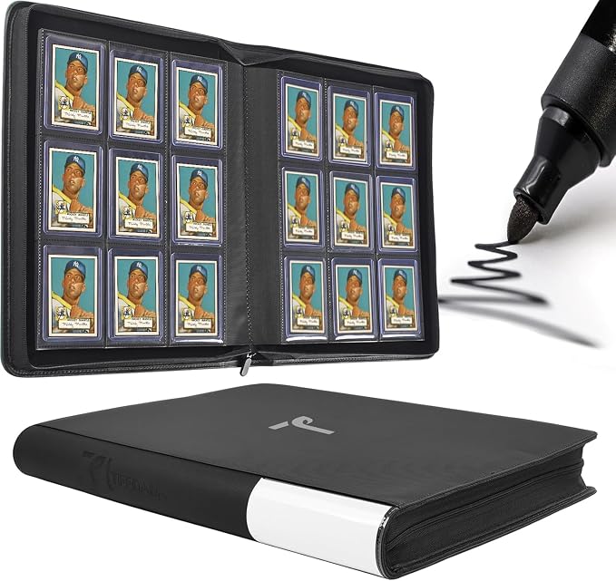 Top Loader Binder 9 Pocket, Holds 360+ Cards in 3" x 4" Toploaders, Ringless 20 by Unknown