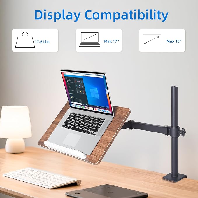 Adjustable Book Stand with Desk Clamp Mount, Wooden Reading Holder with Metal - Image 4