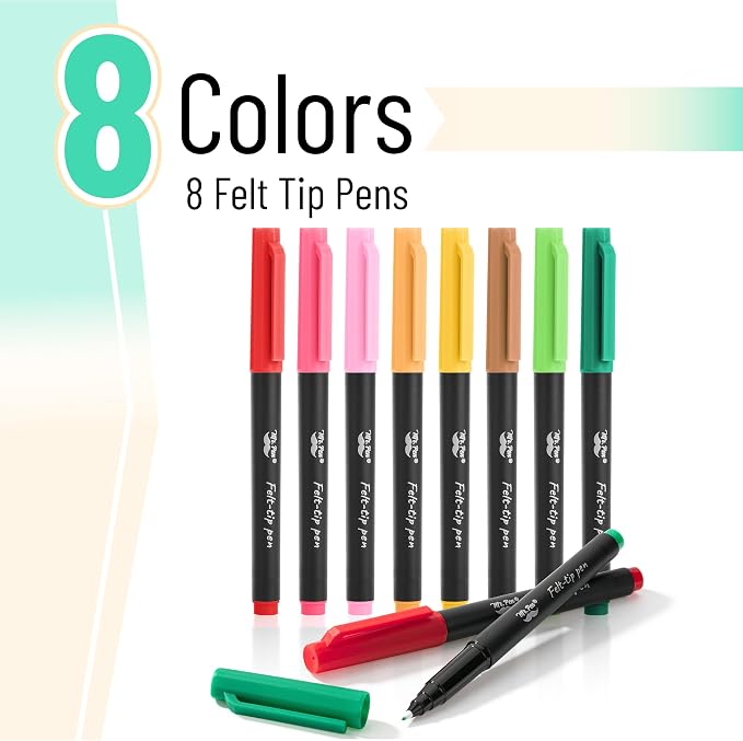 Mr. Pen- Felt Tip Pens, 8 Pack, Fast Dry | Fine Felt Tip Pens - Image 2