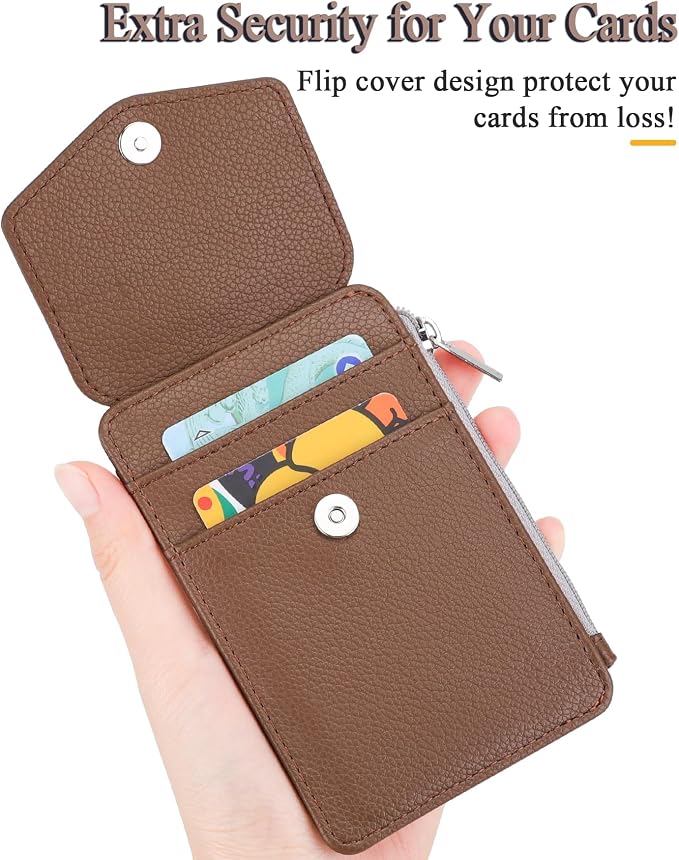 Teskyer ID Badge Holder with Lanyard, Lanyard Wallet, Lychee Coffee | 4-Card - Image 4