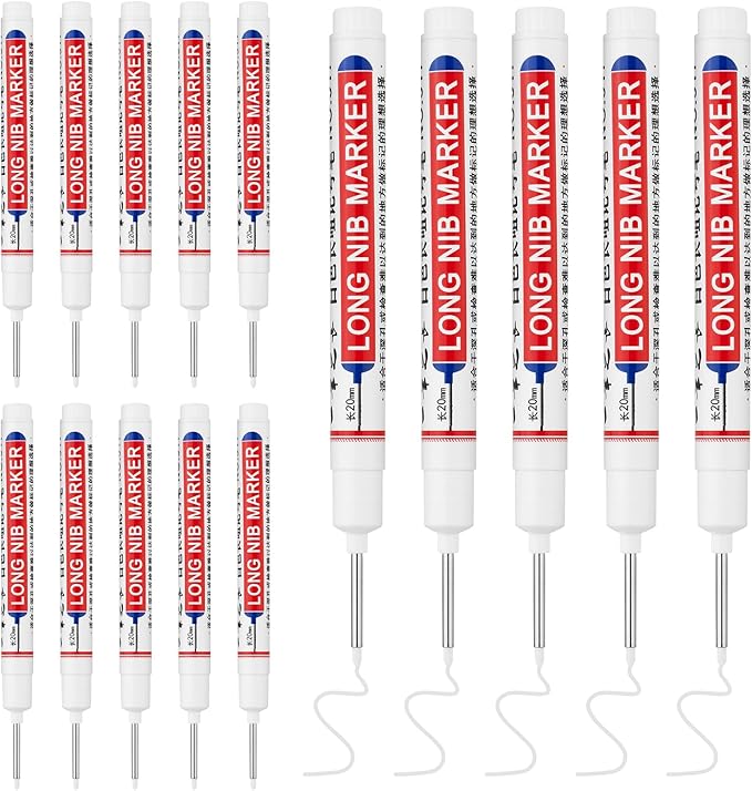 15 PCS Long Head Deep Hole Marker Pens, 20mm Long Nib Marker, Longs Nose Markers by Unknown