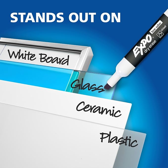 EXPO Dry Erase Markers, Low Odor Ink, Chisel Tip - Image 4