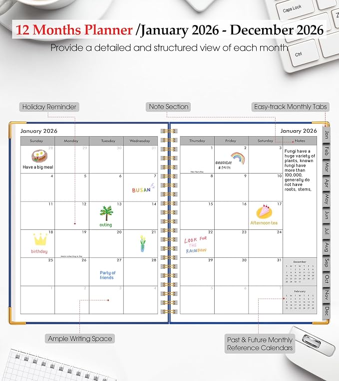 2026 Planner, Weekly and Monthly Calendar Planner from January 2026 - Image 2