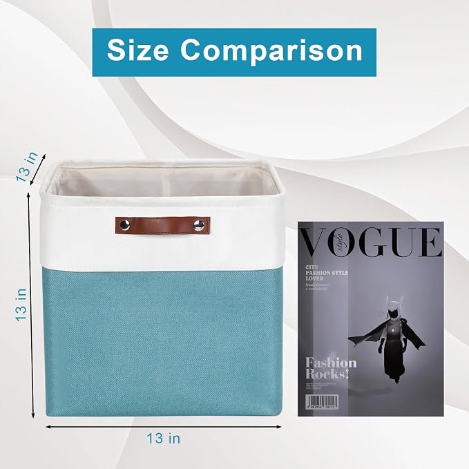 Bagnizer 13x13 Cube Storage Bins, Collapsible Fabric Storage Box, 4 Pack Closet - Image 3