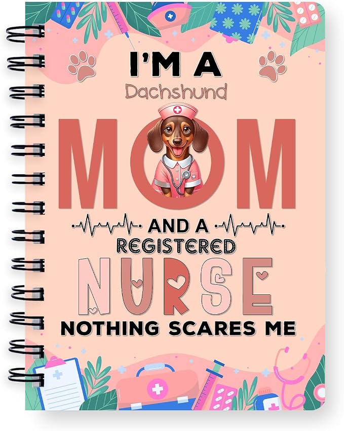 Ninety3POD I'm a Dachshund Mom and a Registered Nurse Nothing Scares Me Spiral by Ninety3POD
