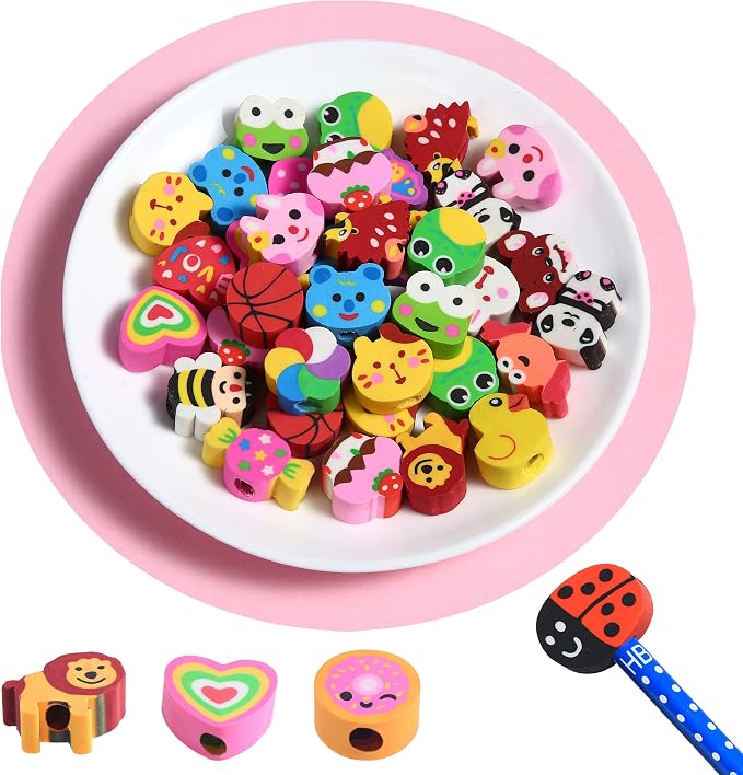 35PCS Fun Animal Fruit Pencil Topper Erasers - Image 8