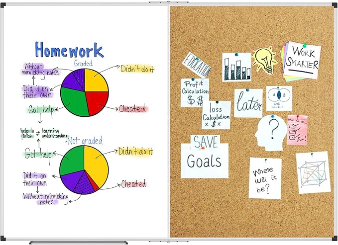 XBoard Extra Large Magnetic White Board and Bulletin Corkboard Combination - Image 8