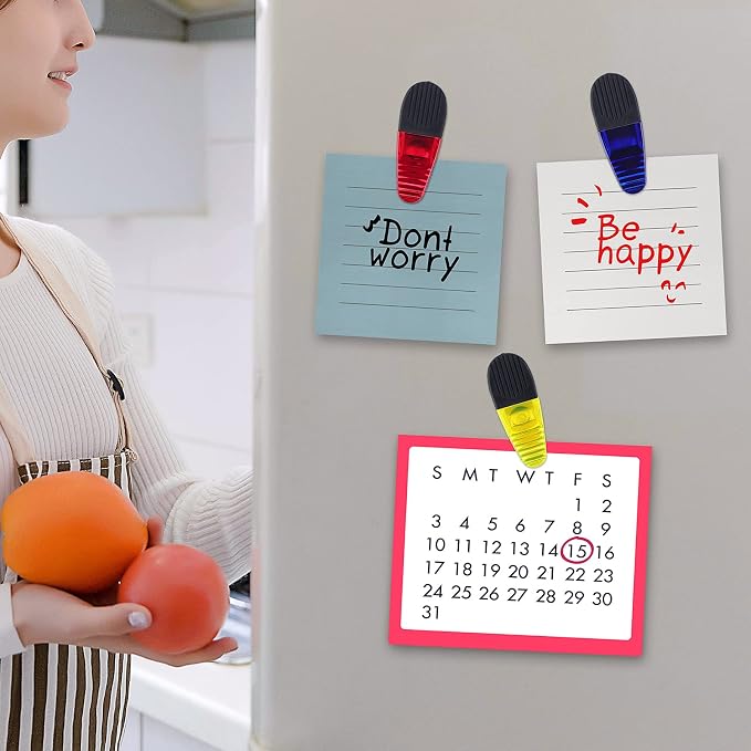 3-1/4" Length Plastic Refrigerator Magnet Clips Set - Image 6