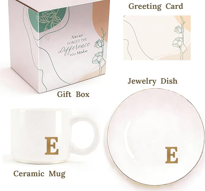 RainVibe Elegant Gift Set for Women – Personalized Monogram Ceramic Mug & - Image 2
