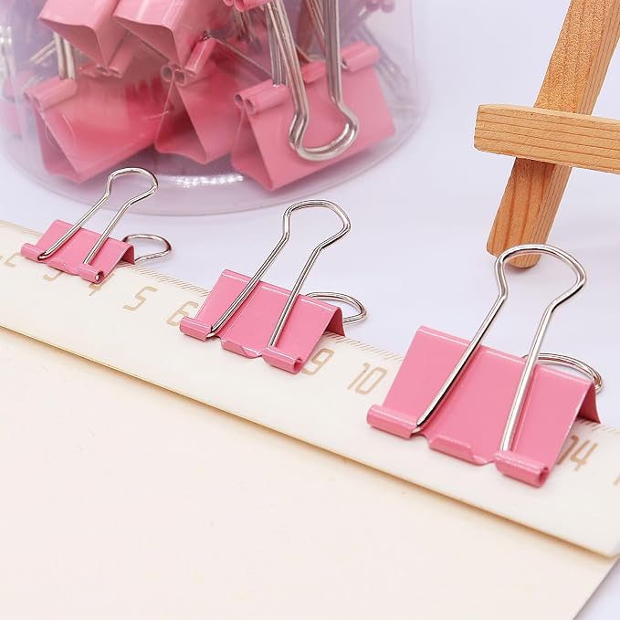 Pink Binder Clips Paper Clamps - Image 3