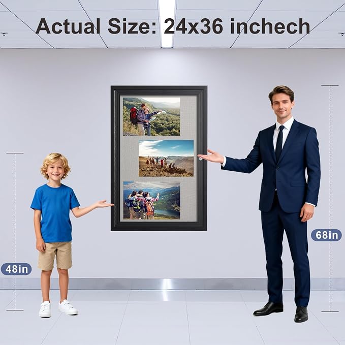 36×24 Inch Lockable Enclosed Bulletin Board, Weather-Resistant Outdoor - Image 5