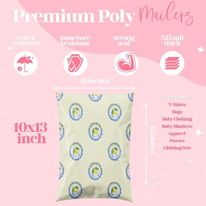 Pretty Package Store 10x13 Designer Poly Mailer 100 Pack Heavy Duty Waterproof - Image 2