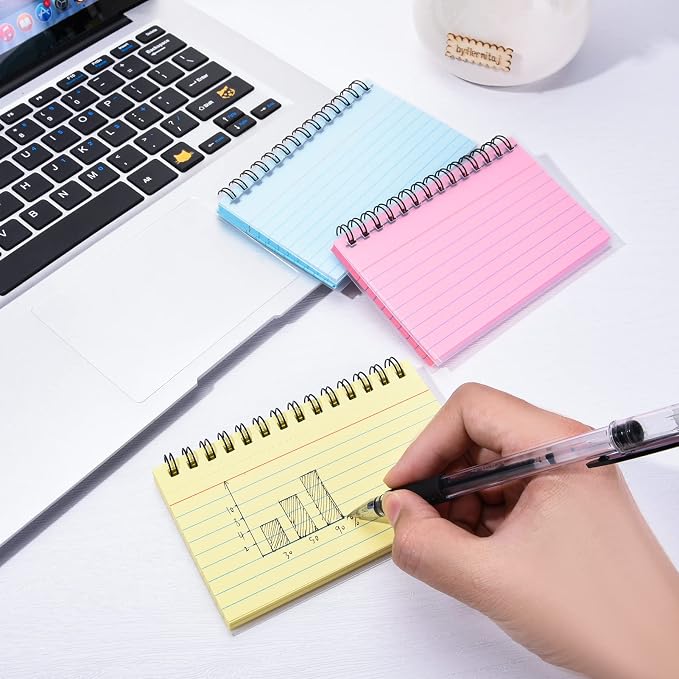 FRIUSATE 150 Sheets Flash Cards 3x5 Inches Spiral Bound Index Cards Colored - Image 5