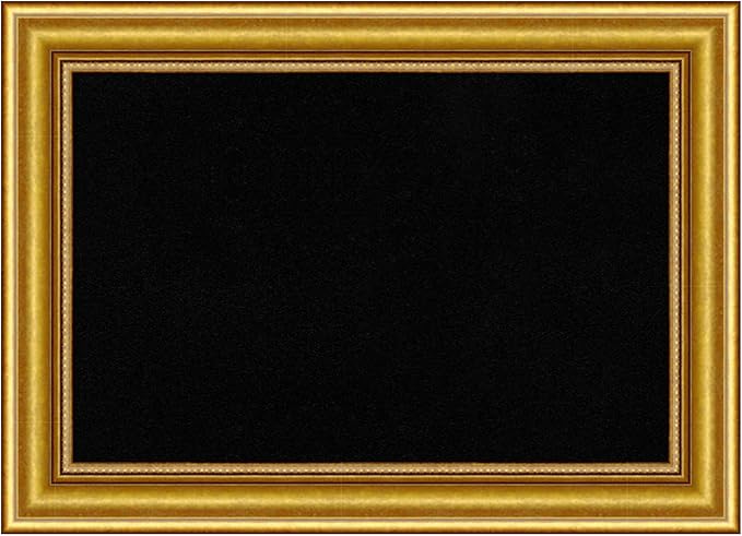 Amanti Art Black Cork Board for Wall, 16x22 Vision Board with Gold Wood Frame, Small Corkboard Office Decor for Home Organization, Traditional Corkboard Pinboard to Display Items for Home-DeskLoop Office