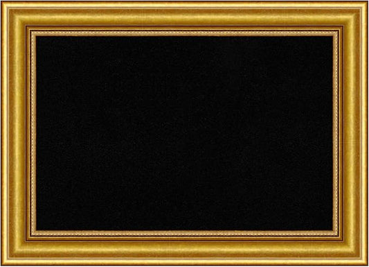 Amanti Art Black Cork Board for Wall, 16x22 Vision Board with Gold Wood Frame, Small Corkboard Office Decor for Home Organization, Traditional Corkboard Pinboard to Display Items for Home-DeskLoop Office